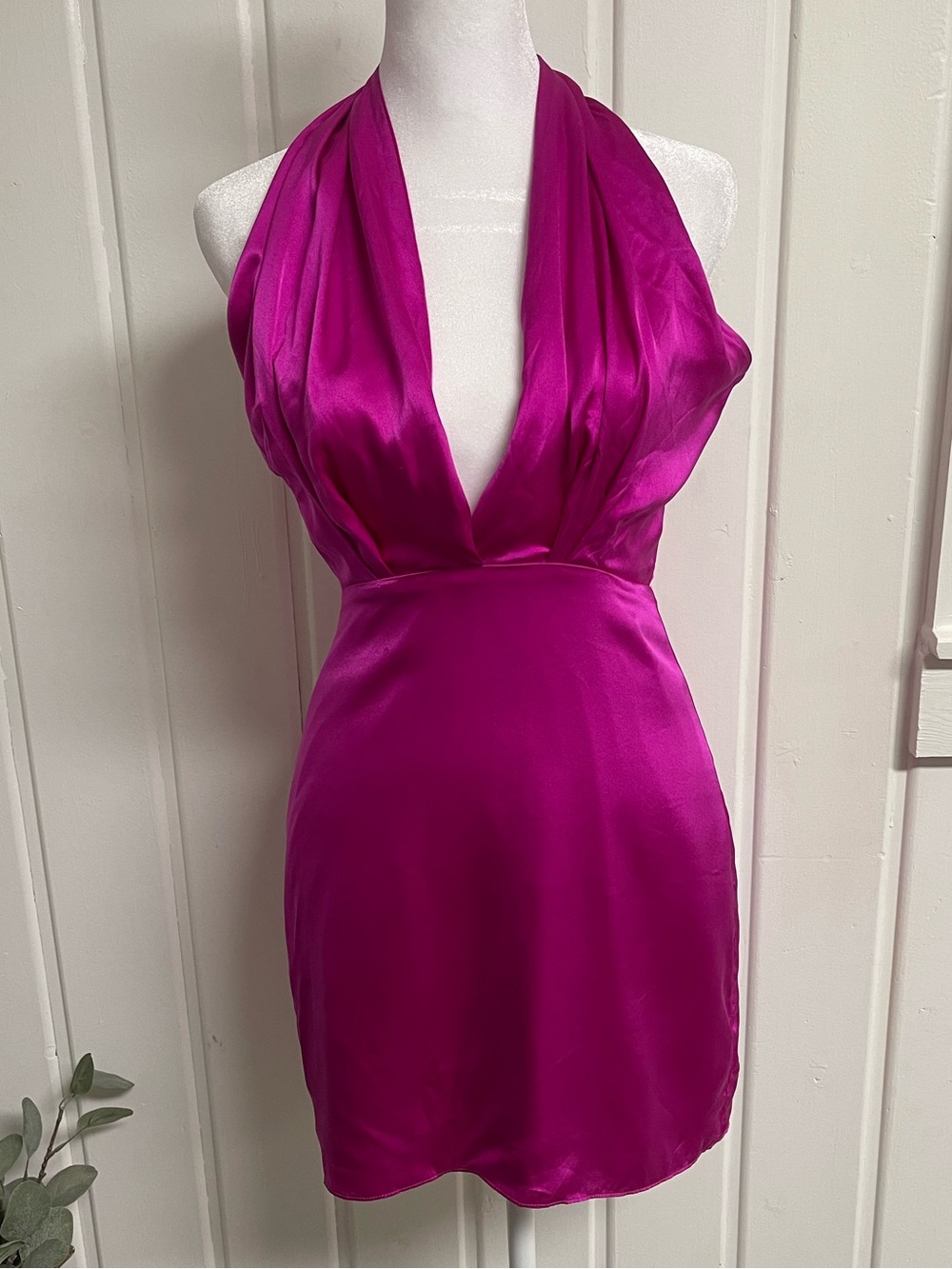 Amanda Uprichard Silk Halter Mini Dress